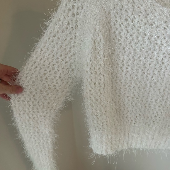 Dex Fuzzy White Crew Neck Sweater - Picture 2 of 8